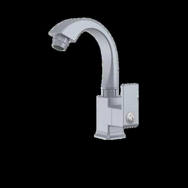 RN PTMT Superior Plastic Swan Neck Tap (Metallic-Grey) | Swan Neck Faucet (Deck Mount Installation Type)_RNANP08B10