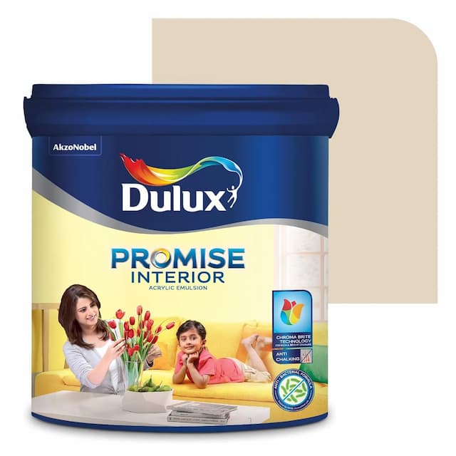 Dulux Promise Interior Emulsion Paint (10L, Barley Beige) | Brighter & Longer-Lasting Colors | Rich Finish | Chroma Brite Technology | Anti-Chalk | Water-Based Acrylic Paint