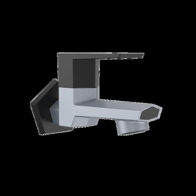 RN PTMT Superior Plastic Bib Cock with Flange (Metallic-Grey-Black-Dual) | Bib Tap (Wall Mount Installation Type)_RNG2009B32