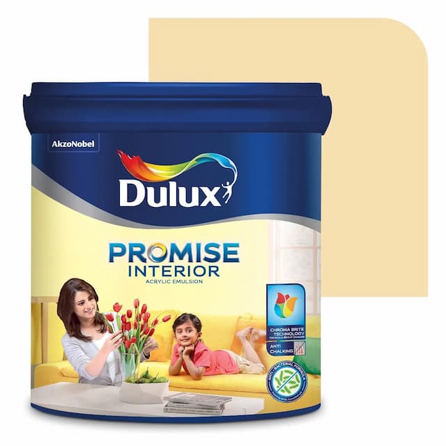 Dulux Promise Interior Emulsion Paint (4L, Classic Ivory) | Brighter & Longer-Lasting Colors | Rich Finish | Chroma Brite Technology | Anti-Chalk | Water-Based Acrylic Paint