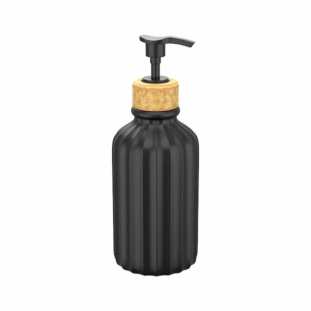 RN Unbreakable ABS Liquid Soap Dispenser for Bathroom Shampoo/Hand Wash/Sanitizer Bottle for Wash Basin Handwash Dispenser, Durable Superior Plastic Design (350ml) RNBATHAC15_Black