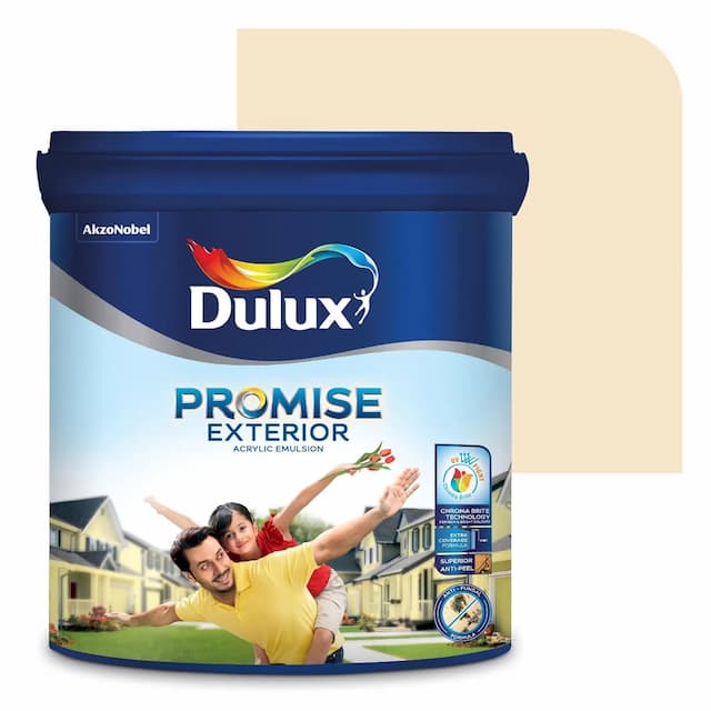 Dulux Promise Exterior Emulsion Paint (4L, Coconut/Gentle Australia) | Ideal for Exterior Walls | Smooth Finish | Anti-Peel & Anti-Crack | Long-Lasting Colors