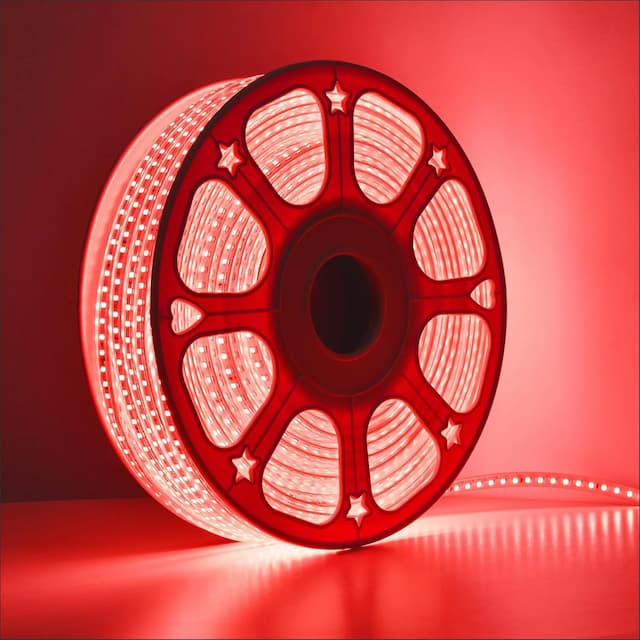 Forus LED Rope Strip Light 40 Meters 2 Year Warranty, Outdoor Waterproof Decorative Cove Lights for Ceiling, Balcony, Home Decor, Interior Decoration, Flexible Rope Light for Diwali, Christmas -Red Red 40 Meters