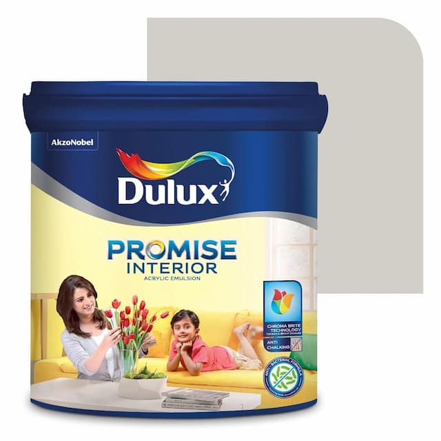 Dulux Promise Interior Emulsion Paint (1L, Designer Grey) | Brighter & Longer-Lasting Colors | Rich Finish | Chroma Brite Technology | Anti-Chalk | Water-Based Acrylic Paint