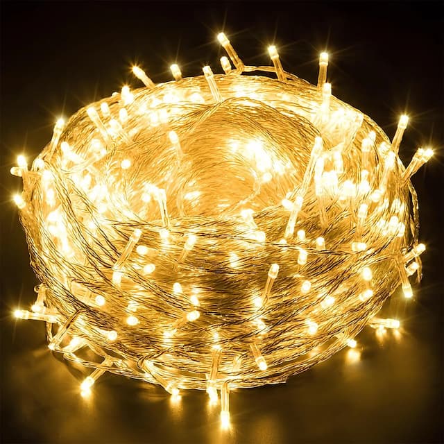 GIGAWATTS 35 Feet LED String Light 360° Copper Power Pixel String Serial Decorative Fairy Lights for Home Diwali Christmas Festival Wedding (Pack of 1, Warm White)