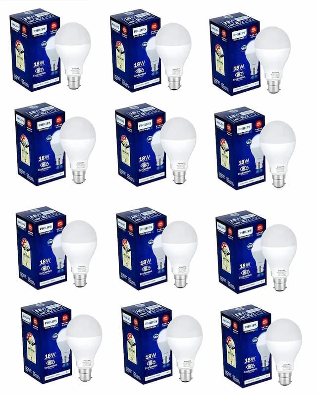 PHILIPS StellarBright 18-Watt LED Bulb B22 (Pack of 12, Cool Day Light) 12 Count (Pack of 12)