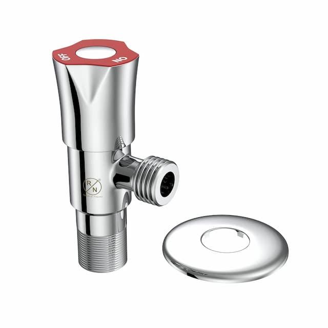 RN Angle Valve for bathroom, Kitchen & Wash Basin, Thread Size- 15mm, Chrome Finish_RNAV4451TO