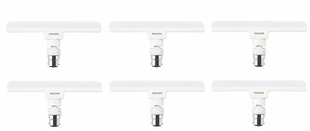 Philips Lighting India 14W LED T-Bulb Base B22 (Crystal White) - Pack of 6