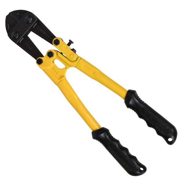 Deli DL2688 14" Bolt Cutter Tool Heavy-Duty Chrome Molybdenum Steel Bolt Cutter With Thick Insulation PVC Sleeve Easy Adjustment Drop Forged Hardened and Tampered Cutting Edge