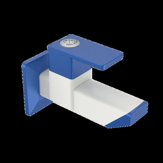 RN PTMT Superior Plastic Bib Cock Foam Flow With Flange (White-Metallic-Blue-Dual) | Bib Tap (Wall Mount Installation Type)_RNANP02A32